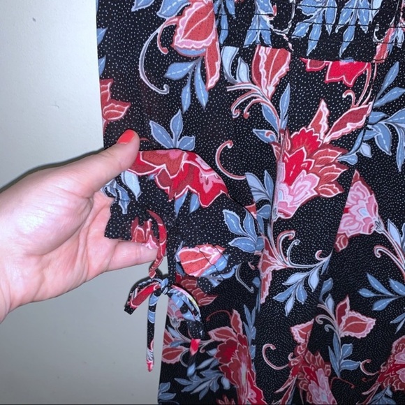 LOFT Floral Print Smocked Flare Long Sleeve Dress - Picture 2 of 5